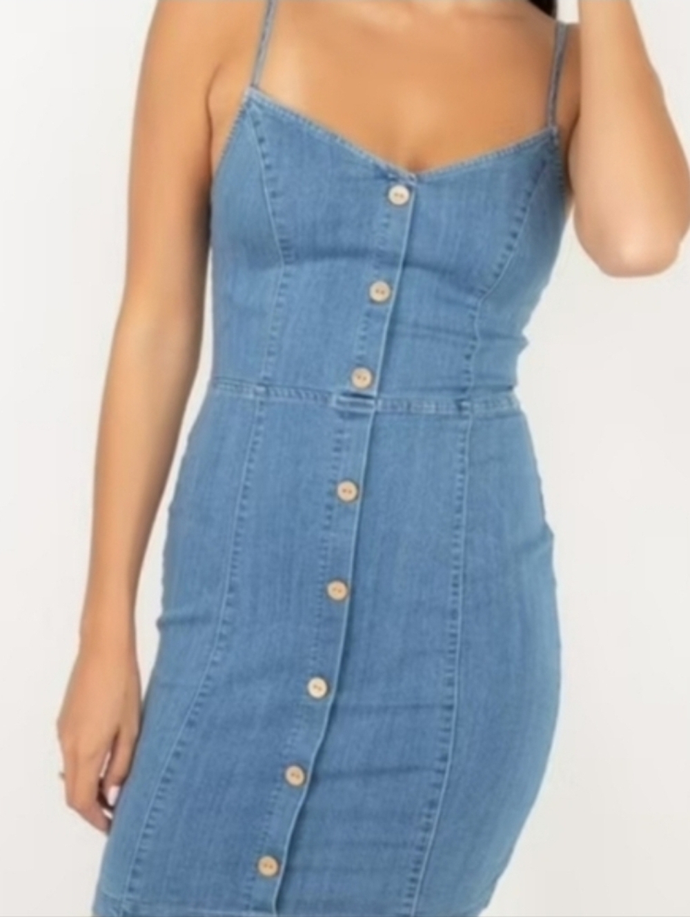 Love By Chesley Women Sleeveless Button Down Denim Midi Dress Size 2X